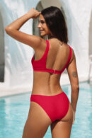 Red V-Neck Top & Classic Hipster Bikini Swimsuit