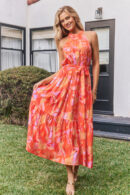 Sunset Whirl Floral Maxi Dress