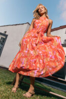 Sunset Whirl Floral Maxi Dress