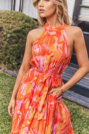 Sunset Whirl Floral Maxi Dress